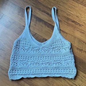 Blue crochet crop top